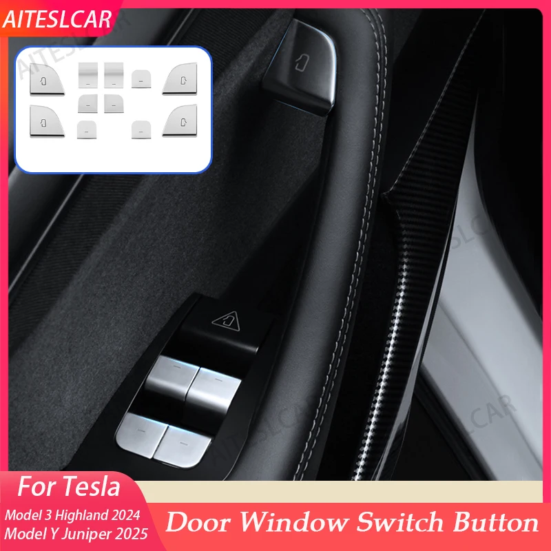 Autocollants pour boutons d'ouverture de porte de voiture Tesla Model 3 Highland Model Y Juniper/Lancement 2025, 4x protections de poignée, garniture de protection intérieure
