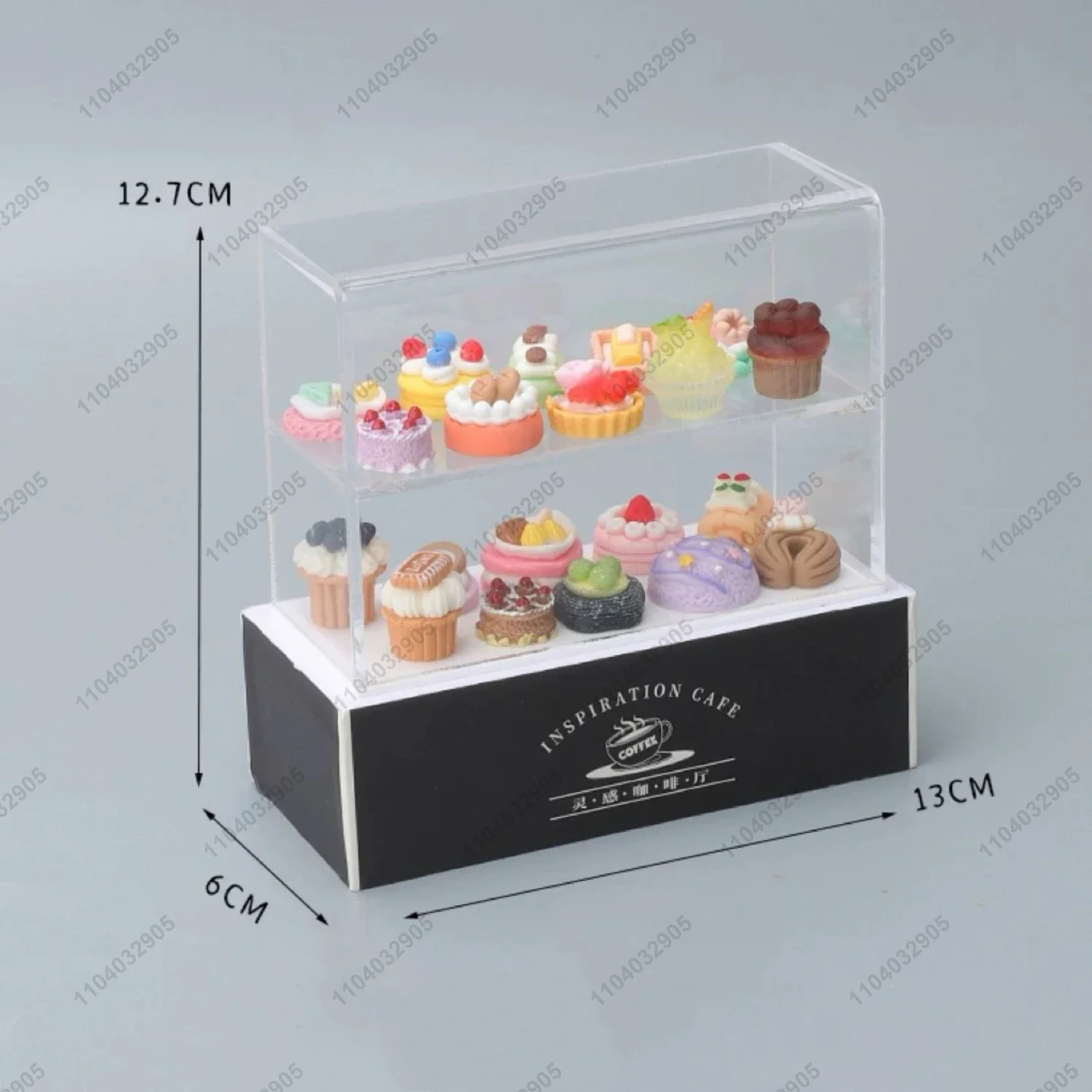 Miniature Shop Cabinet Bakery Cake Bread Dessert Store Room Display Handcraft Dollhouse Stand Food Items Scenario Display Show 5