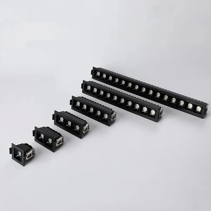 디밍 가능한 매립형 LED COB 천장 스팟 그릴 조명 2W 4W 6W 10W 20W 30W AC110V 220V 실내 조명 사각형 LED 라인 조명