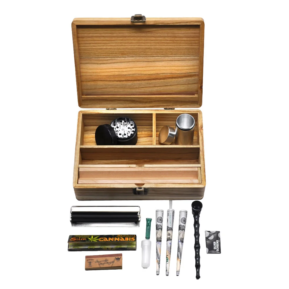 juego-de-pipas-de-tabaco-caja-de-almacenamiento-de-madera-con-bandeja
