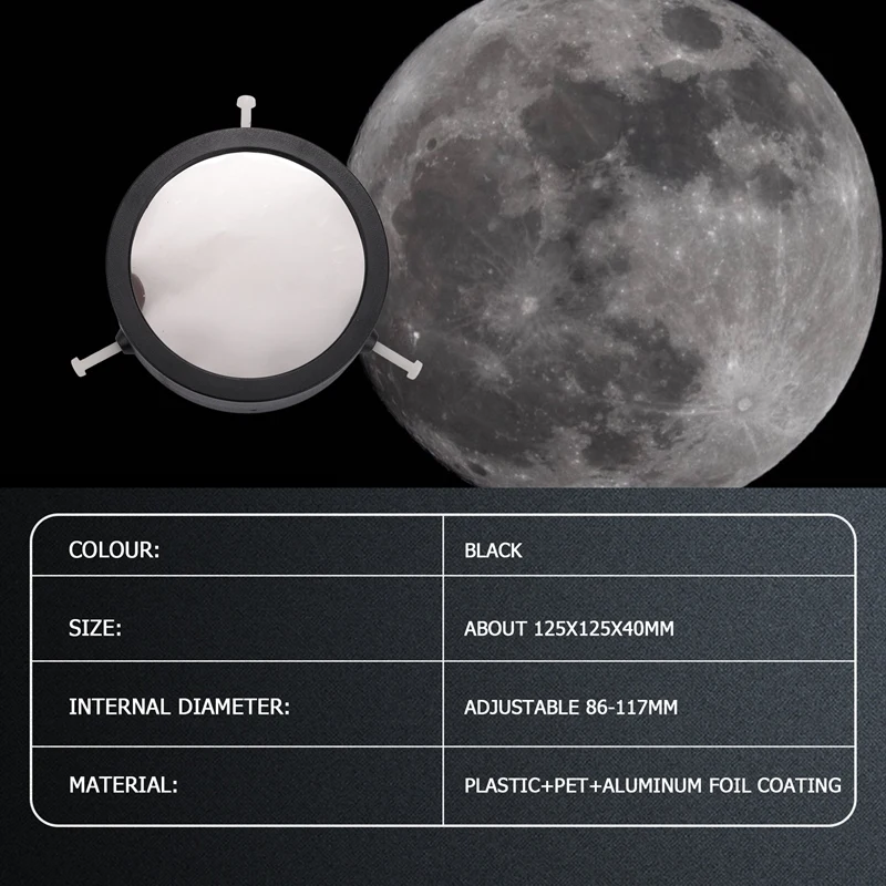 Adjustable Solar Film Objective Lens Cover Filter 86-117Mm Frame And Sun Solar Film Astronomical Telescope Accesspries 3