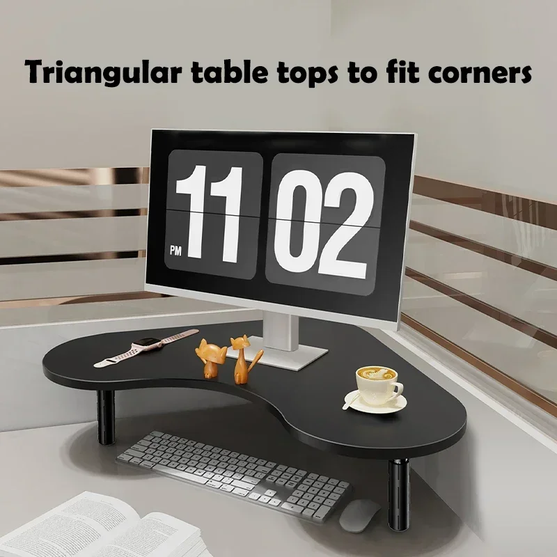 Eary Triangular Monitor Screen Stand Metal Computer Desk Table Height Adjustable Office Laptop Bracket Storage Keyboard Mouse