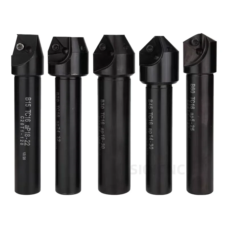 RIGTIP Chamfering cutter Countersink Bar Indexable Chamfer Milling Cutter Tool Holder 30 45 60 Degree TC AP C20 C16