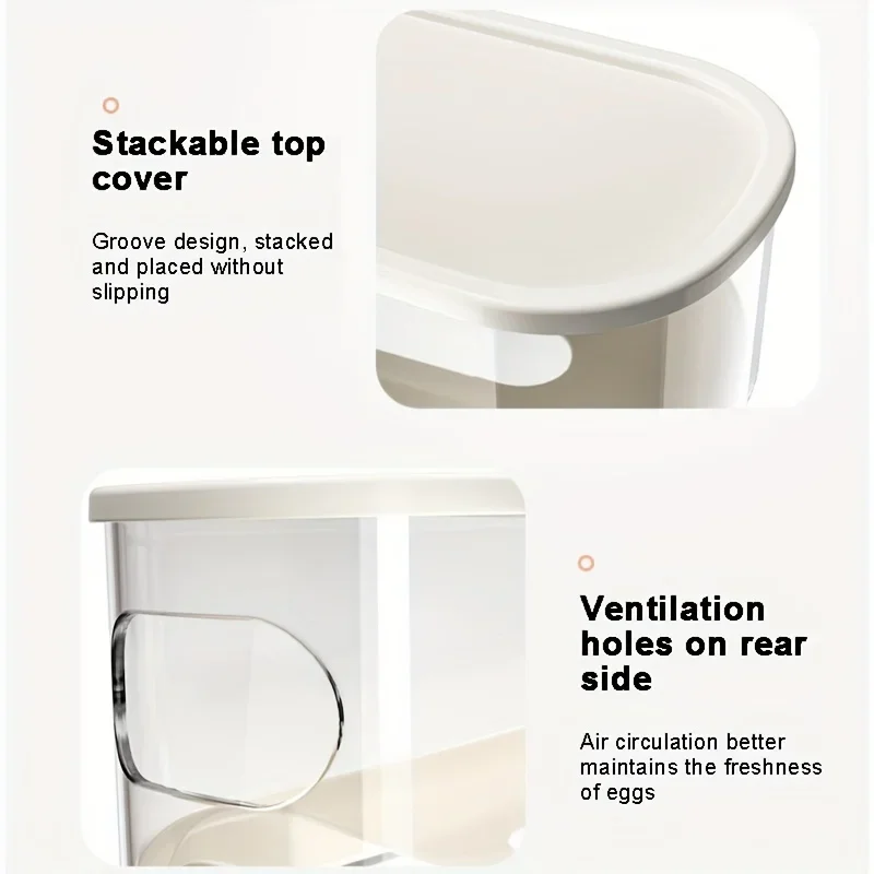 Double Layer Rolling Egg Dispenser Refrigerator Egg Storage Box Automatic Scrolling Egg Holder Household Large Capacity Kitchen 3