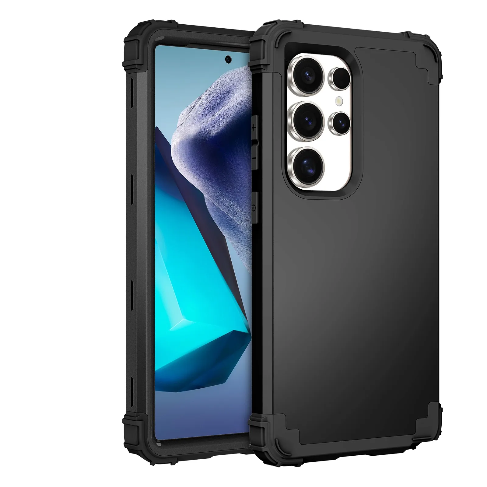 Heavy-Duty 3-in-1 Rugged Phone Case with Silicone Lining and Plastic Cover