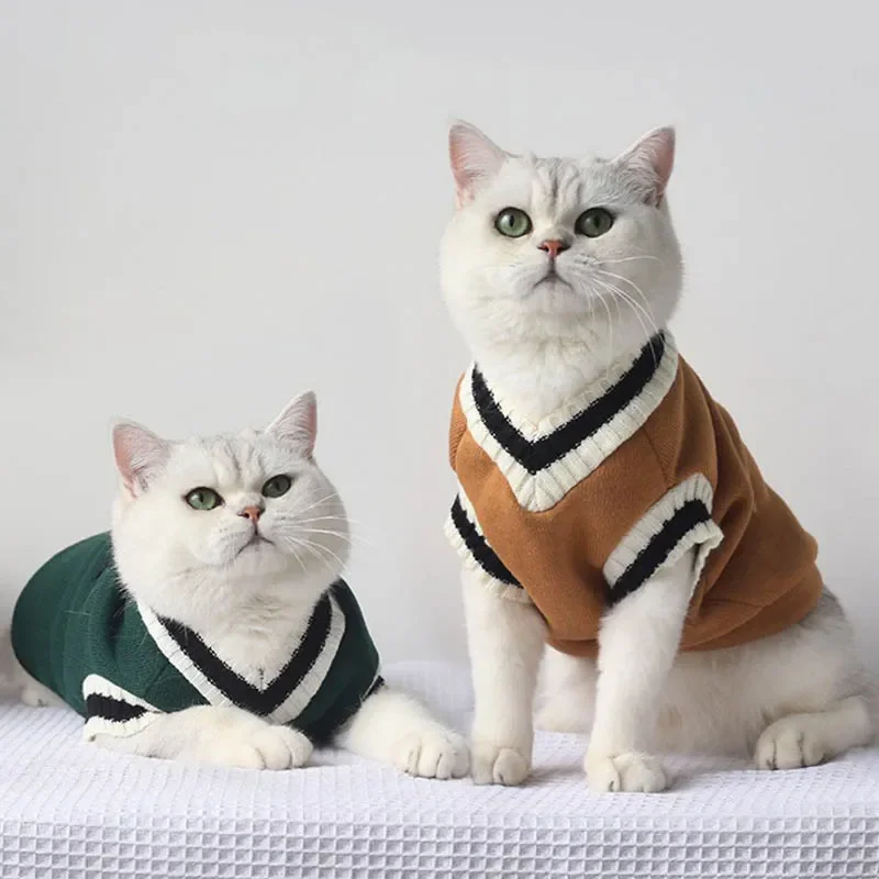 

Winter Cat Dog Sweater Pullover Pet Clothes for Small Dog Cat Vest Puppy Jackets Pet Cat Clothing Kitty Costumes Ubranka Dla Psa