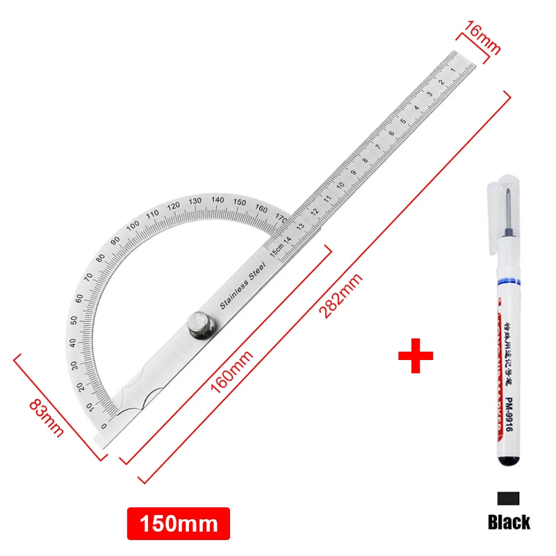 Degree Protractor Metal Angle Finder Goniometer Stainless Steel Gauge