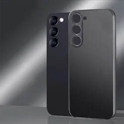 Luxury Candy Color Matte Silicone Soft Case - Ultra-Thin 0.3mm for S23 PLUS (Solid black)