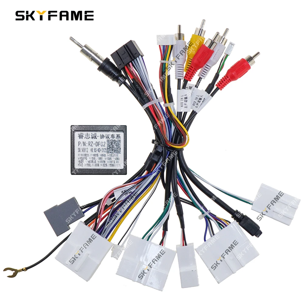 SKYFAME Car 16pin Wiring Harness Adapter Canbus Box Decoder For Nissan X-Trail Teana Qashqai Murano NP300 Bluebird Terra RZ-DF02