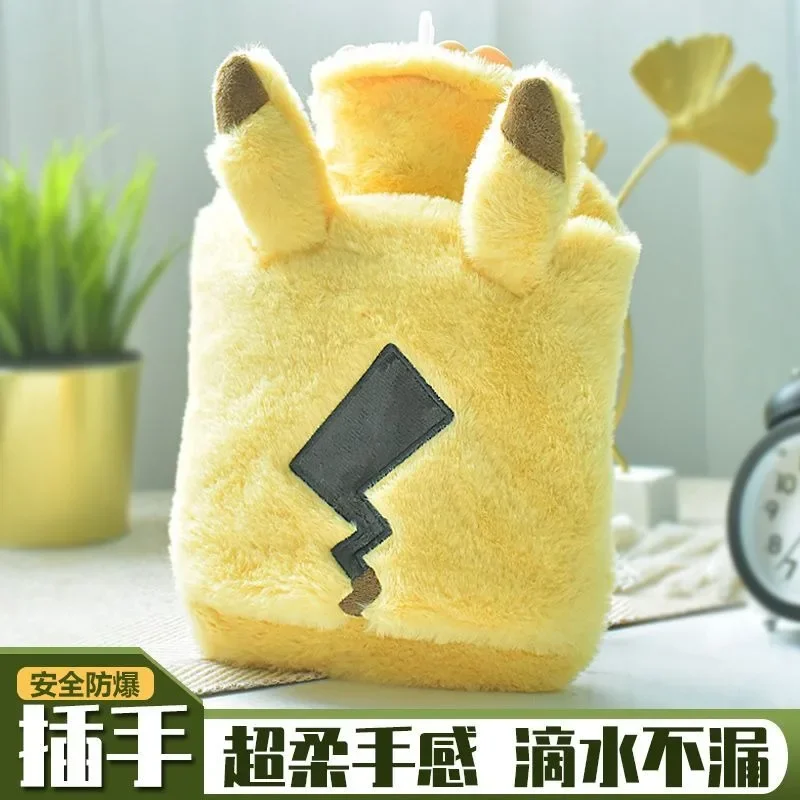 

Pokemon Pikachu Eevee Cute Anime Cartoon Hot Water Bottle Water Injection Plush Student Explosion Proof Fill Water Hand Warmer