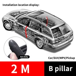 Rubber Weatherstrip for Car Door Edge Protection - Noise and Windproof Sealing Strips (B Pillar 2M)