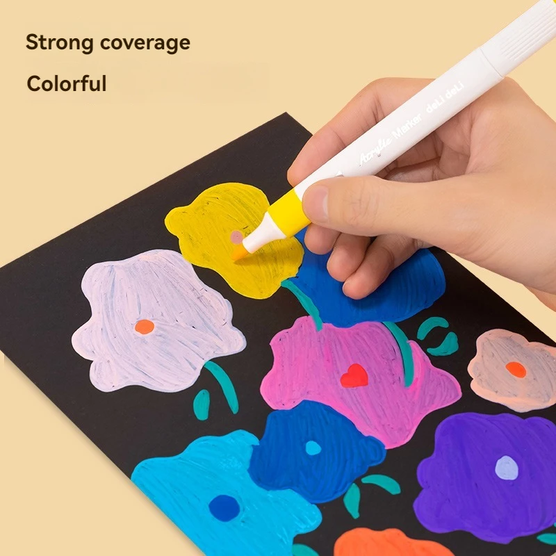 Deli HM922-36 36pcs/box Triangular acrylic marker Waterproof children manual DIY marker pen 42box*36pcs=1512pcs per carton set