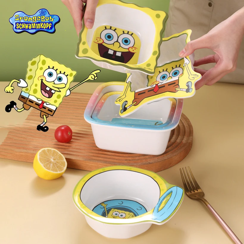 AnimeSpongeBobRiceBowlTablewareAuxiliaryFoodBowlPatrickDishes