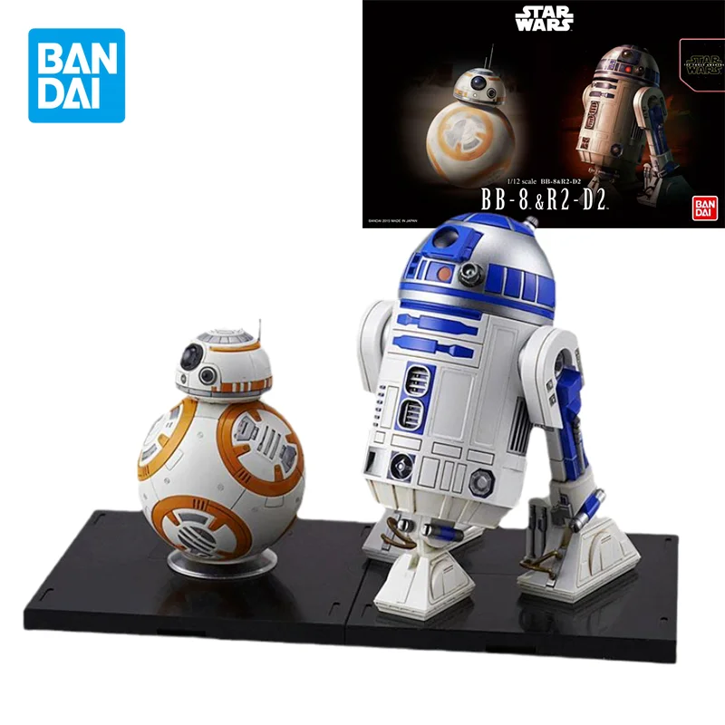 

Bandai Original Star Wars Anime Figure 1/12 BB-8 & R2-D2 Astromech Robot Action Figure Toys for Kids Gift Collectible Model