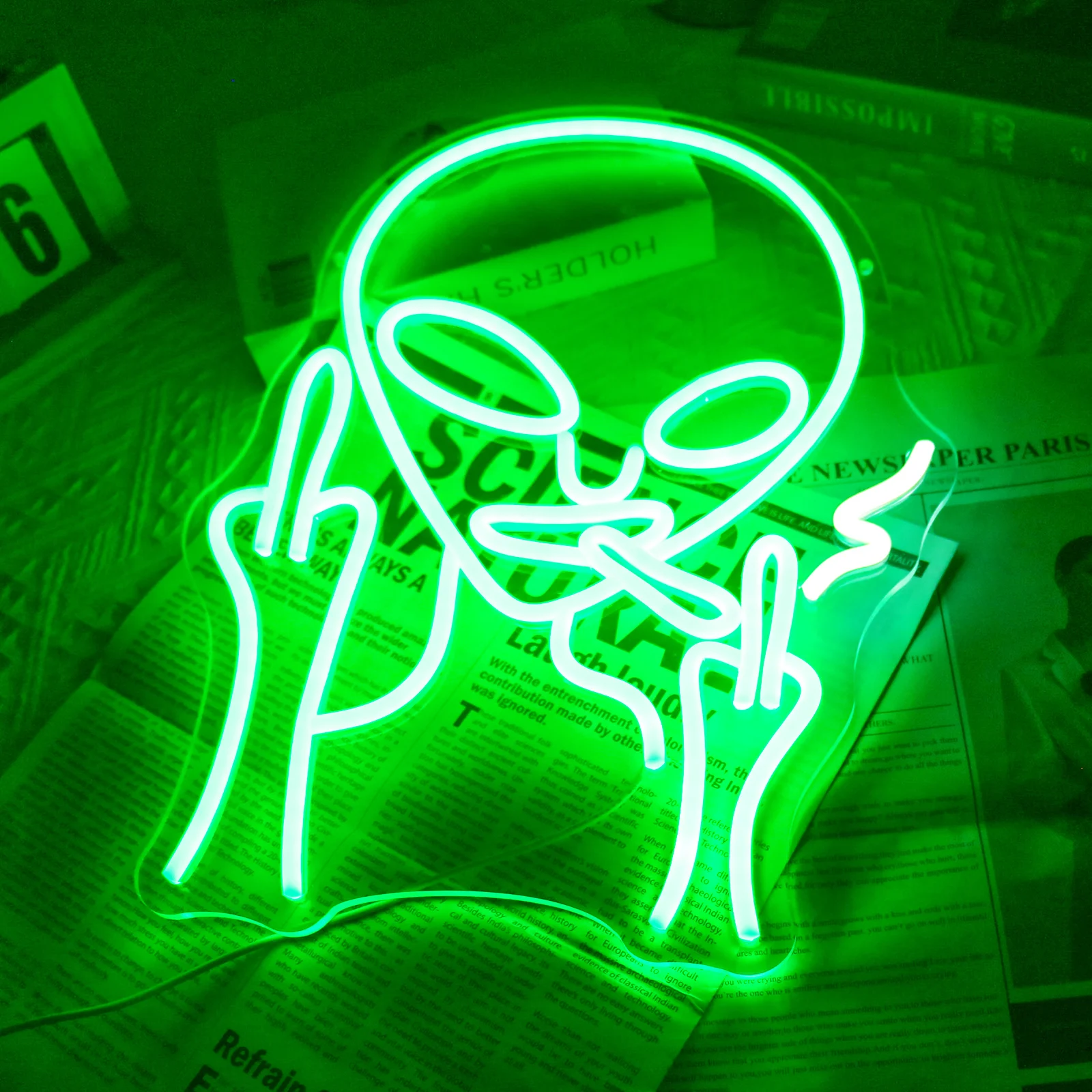 

UponRay Alien Neon Light Signs Led Neon Signs for Wall Decor Man Cave Game Room Neon Decor USB Powered