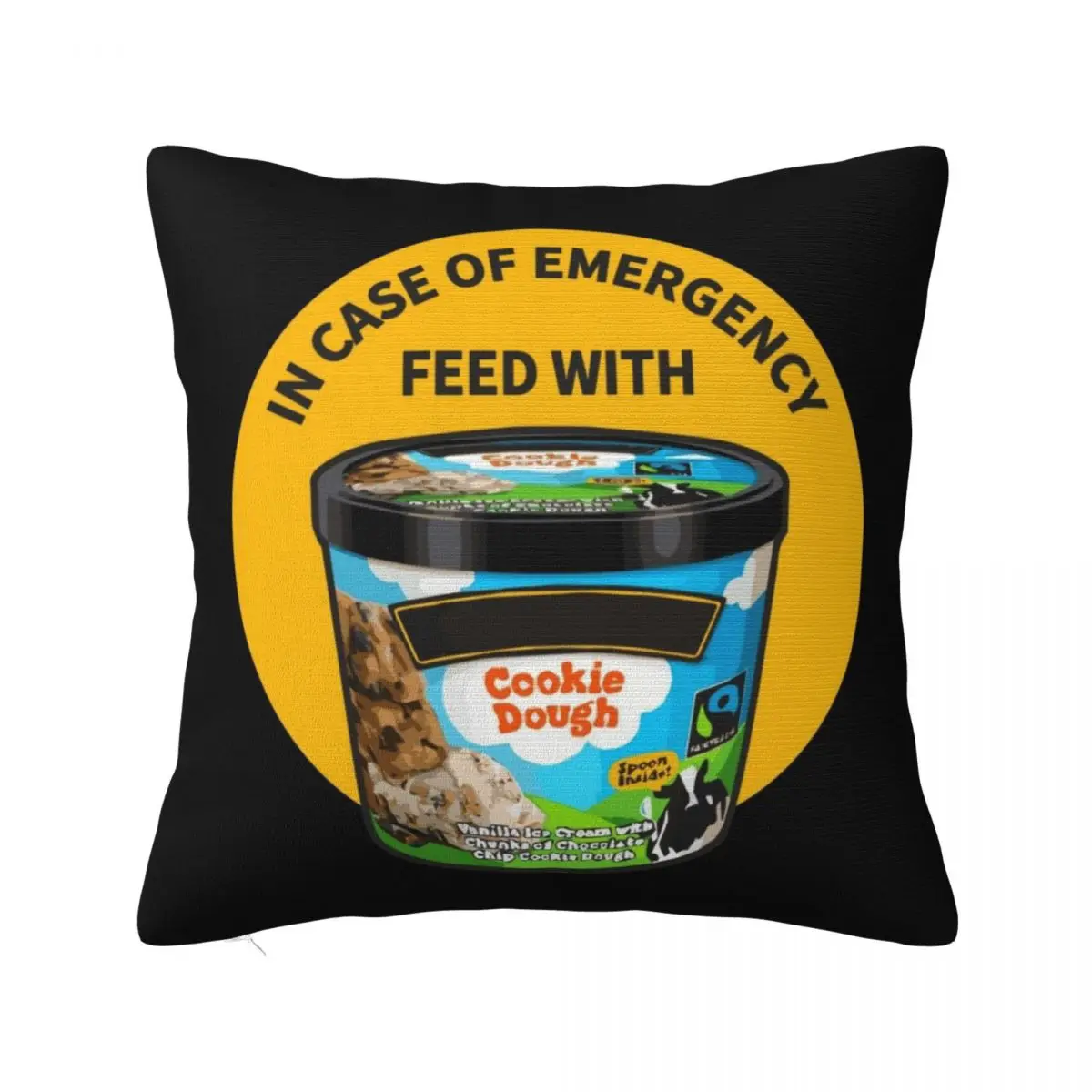 

In Case Of Emergency Feed With Ice Cream Throw Pillow Cushions Home Decor Decorative Pillow Covers For Sofa
