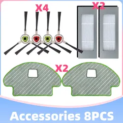 Enhanced Replacement Cleaning Kit for Robot Vacuums - Includes Main Brush, Side Brush, HEPA Filter, and Mop Cloths (Set K)