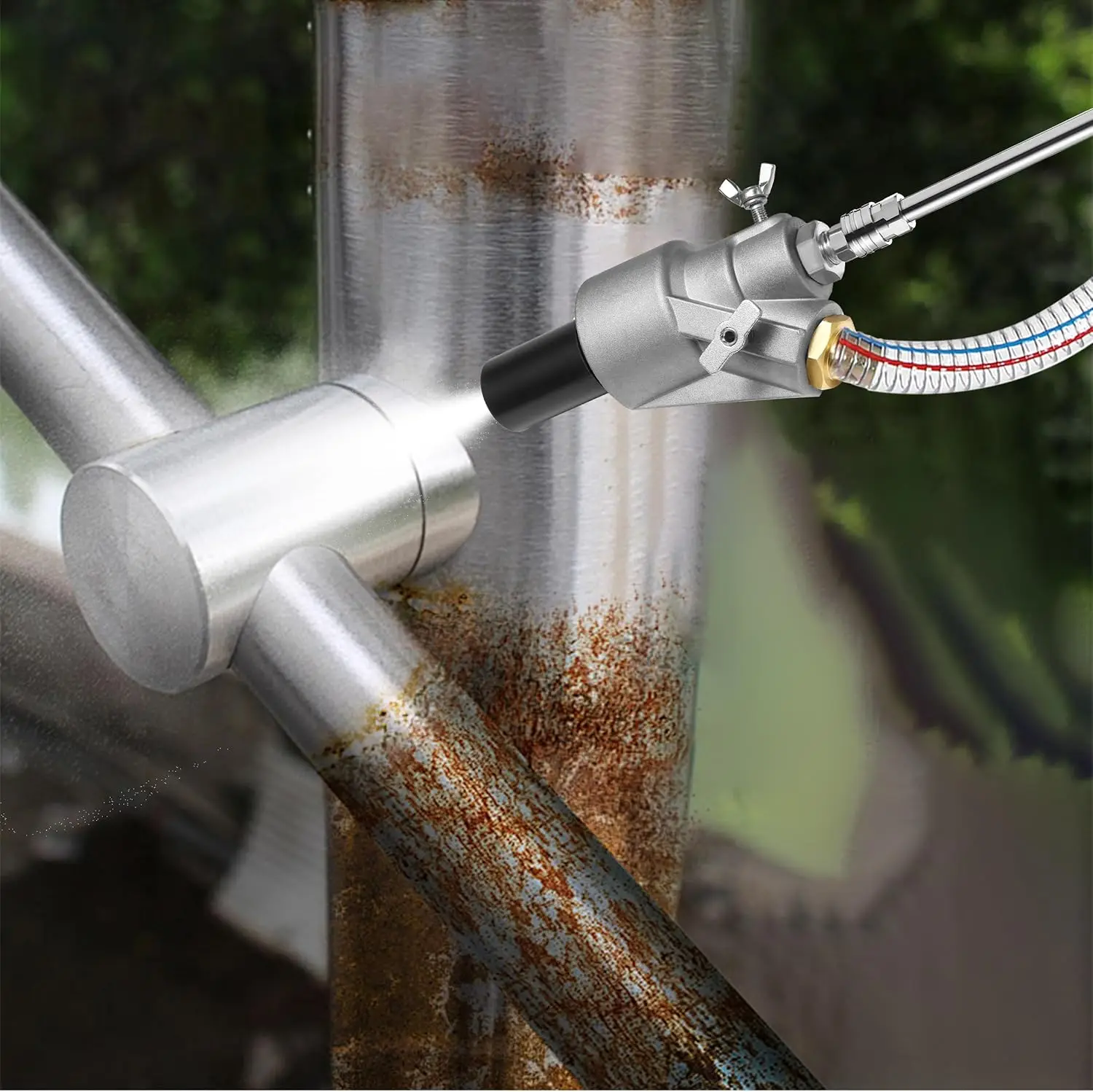 압력 세척기 샌드블라스팅 키트, 압력 세척기용 무분진 습식 샌드 블래스터, 5000 PSI, 8.0 GPM, 1/4인치 퀵 커넥트
