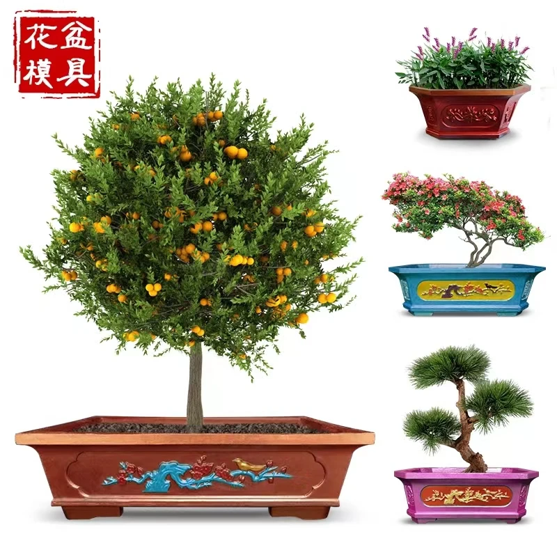 35cm Rectangular Cement Flower Pot Mold Roman Column European-style Bonsai Model Large Small Abrasive Making Homemade