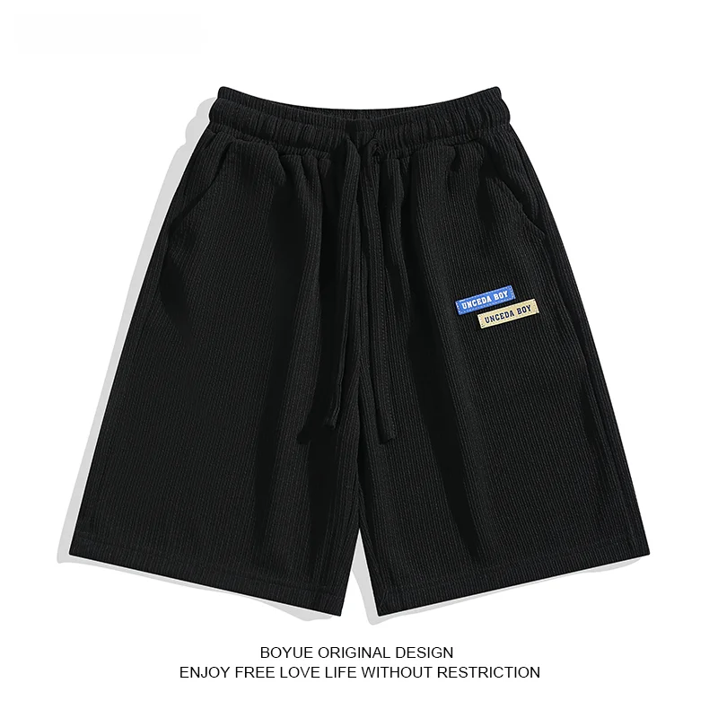 Boyue 수 놓은 트렁크 일본식 얇은 드레이프 빠른 건조 Drawstring 남자..