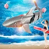 2.4G Remote Control Shark Toys Children Pool Beach Swim Bath Toys For Kids Outdoor RC Simulation Electronic Submarine Shark Boy 2