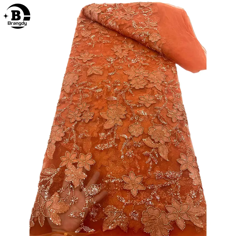 

Африканская кружевная ткань для жениха 2024, Высококачественный кружевной материал, нигерийские французские блестки, кружевная ткань для свадебного платья X70019