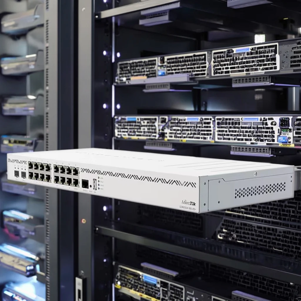 CCR2004-16G-2S+ 광 스마트 라우터 16x1G+2x10G 포트 (미크로틱 FTTH FTTB FTTX용, IP 및 POE 네트워킹 지원)