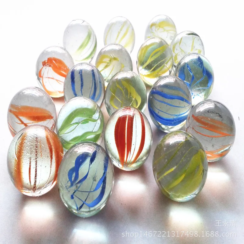 Colorful Glass  Brand New And High Qualit Big Size 25MM /14MM Glass Marbles Glass Bead Marbles Children's Toys 5