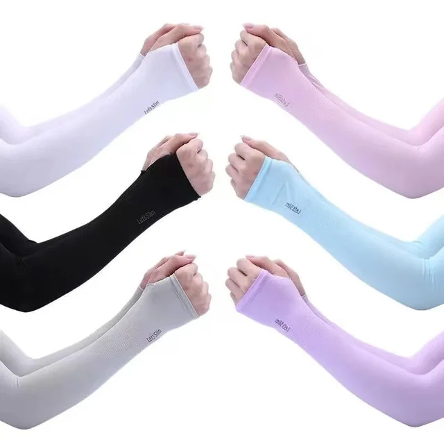 1 Pairs Ice Sleeves Cycling Arm Sleeves Warmers Sports Sleeve Sun Uv Protection Hand Cover Cooling Warmer For Running Fishing 5