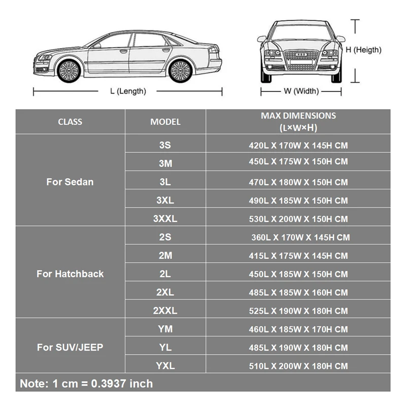 Kayme Bâche Voiture avec Fermeture à glissière Impermeable Housse de Voiture  Contre Soleil Pluie Neige poussière