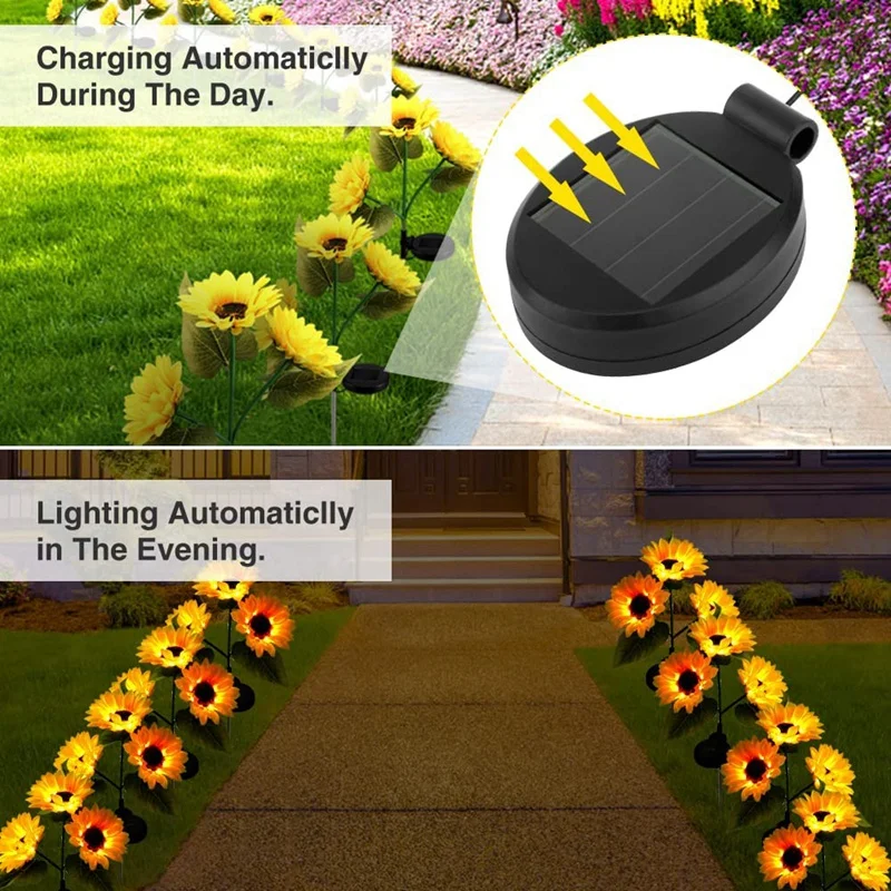 4 Packs Solar LED Light Replacement Top Part Panel Solar Panel Lantern Lid Light Bulb Accessories Battery Box Solar Outdoor Lights