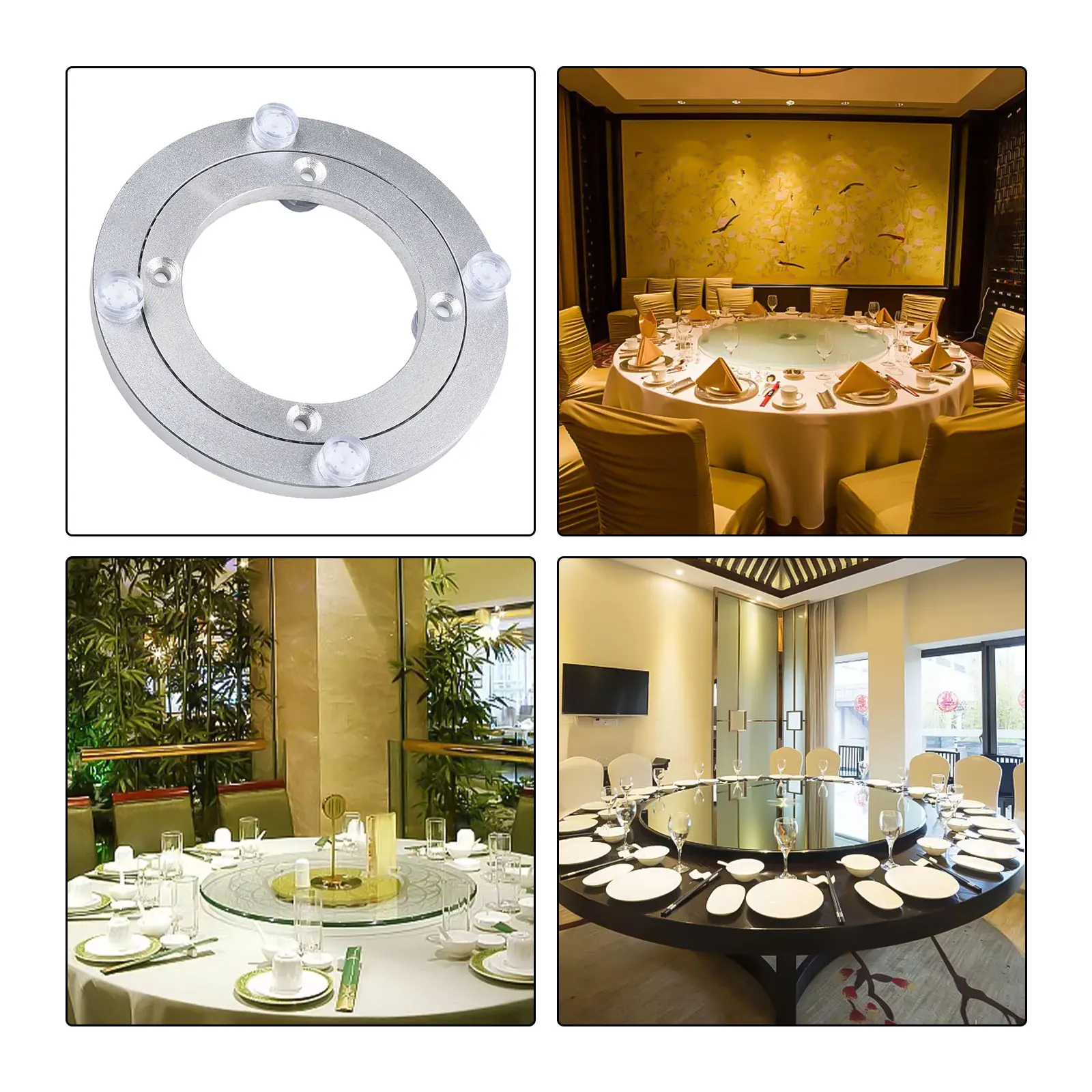 12-39cm Rotating Bearing Turntable Lazy Susan Base Aluminum Alloy For Kitchen Round Dining Table Heavy Duty Lazy Susan Base rotating storage organizer rotating stand