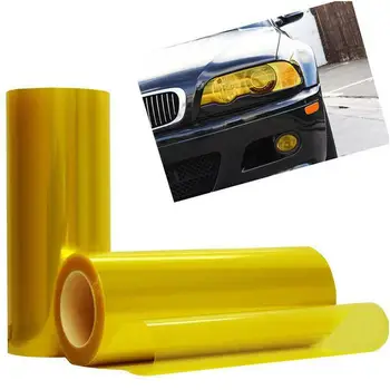 Giallo Auto Luce Faro Fanale posteriore Tinta Pellicola in vinile Lampada Pellicola adesiva Foglio Cambia colore Fumo Opaco Nebbia posteriore Adesivo