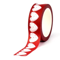 2023 NEW 1PC 10M Decorative Red Hearts Washi Tape for Scrapbooking Planner Adhesive Masking Tape Cute Papeleria 1