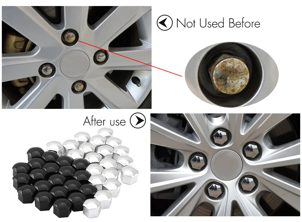 17mm 20 Pcs Car Wheel Nut Caps Protection Covers Caps for Seat