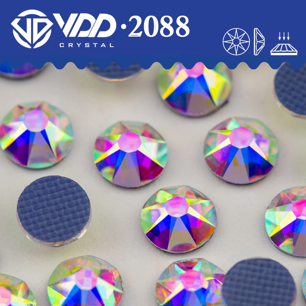 VDD Top Qualität AAAAA Hot-Fix 2088 8 Große 8 Kleine Glas Kristall Strass Flatback Glitter Steine Für DIY Kleidung Hochzeit Kleid – Detail 3