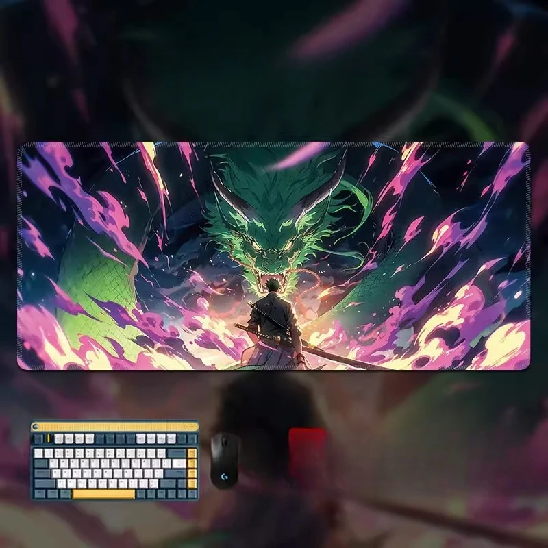 소년용 오버사이즈 로로노아 조로 데스크탑 마우스 패드 애니메이션 e스포츠 게임 키보드 패드 고화질 프린트 원피스 가죽 마우스 패드