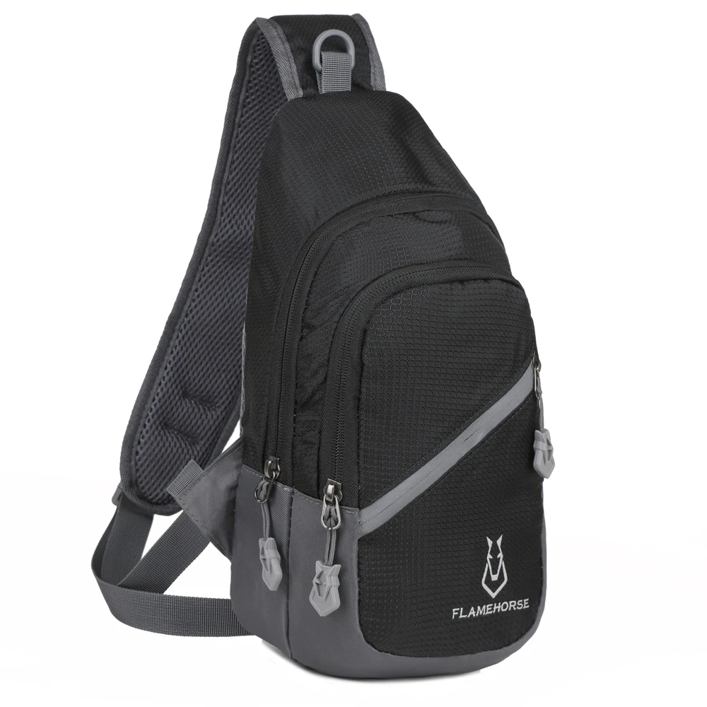Crossbody Bag Ultra-Lightweight Water Resistance Nylon Chest Shoulder Bag with Earphone Hole Perfect Travel Companion