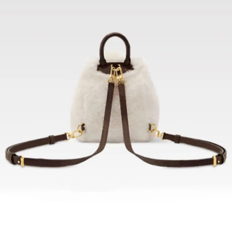 Y2k Plush Backpack Women Small Cute Fluffy Bag Solid Soft Fleece Knapsack Winter Warm Faux Fur Backpack Travel Bag