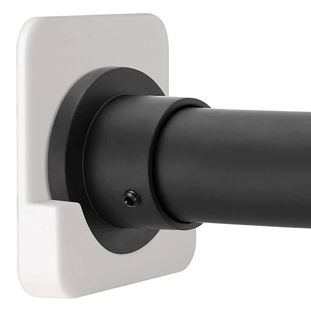

Bathroom Tool Curtain Rod Holder ABS Black Elegant Design MULTIPLY INSTALLATION PRACTICAL DESIGN For Most Shower Curtain Rod
