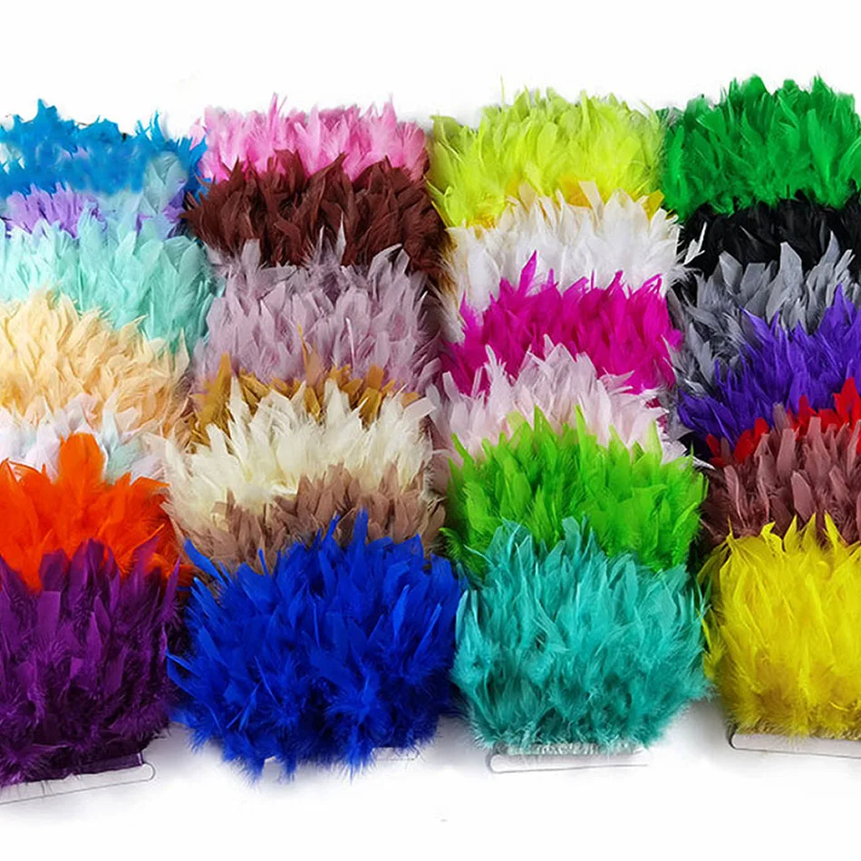 1Meters Natural Turkey Feathers Trim DIY Wedding Marabou Feather Ribbon Crafts Sewing Clothing Party Plume Handmade Home Decor