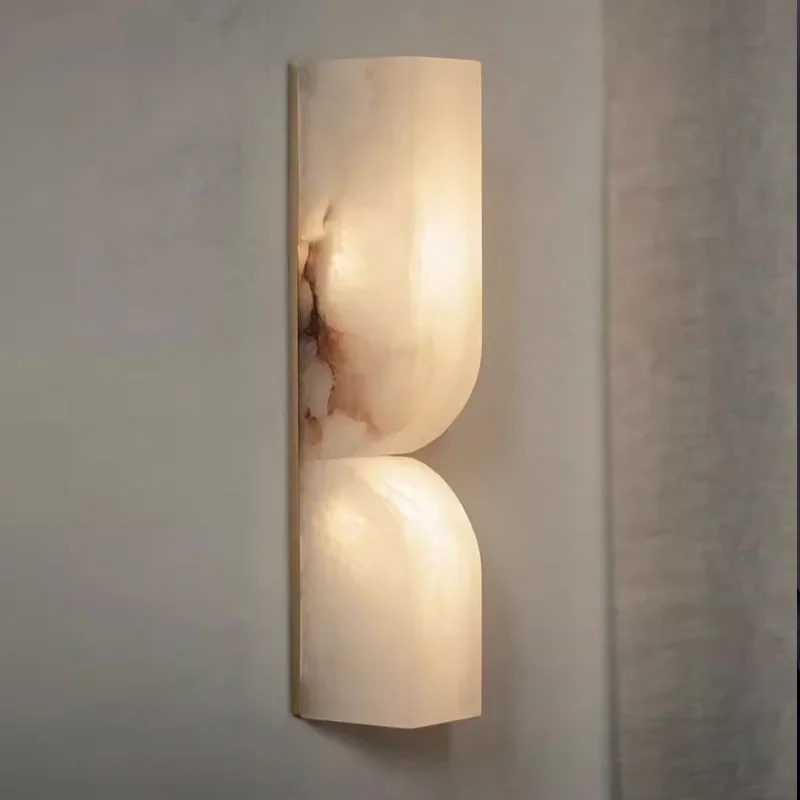 Modern Luxury LED Wall Light Alabaster for Bedroom Bedside Mirror Front Light Background Wall sconce Nordic Creative indoor lighting