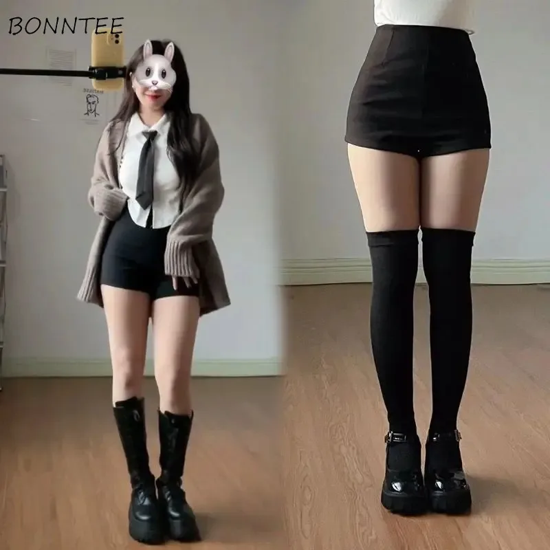 

Black Booty Shorts Women Sexy Skinny Hot Girls Korean Style Sweet High Waist Streetwear Elasticity Simple Club Dancing Stylish