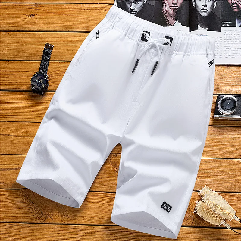 

Men's summer cool beach pants multi-pocket drawstring cotton shorts casual versatile shorts jogging large size loose