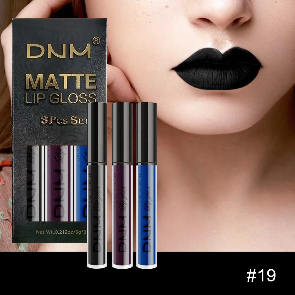 3 Colors set Matte Velvet Lip Gloss Non Stick Cup Waterproof Long lasting Liquid Lipstick Cosmetic