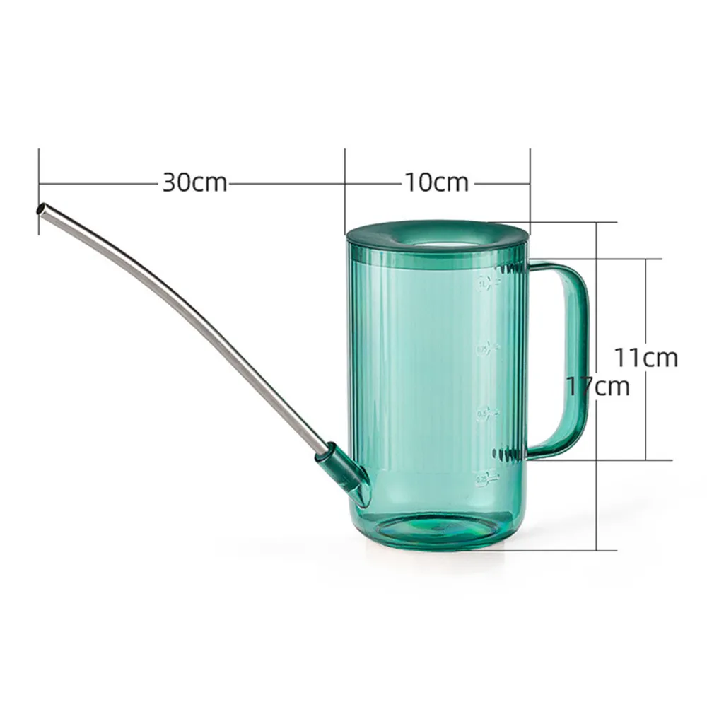 Watering Can For Home Flowers Plastic Transparent Stainless Steel Long Spout Watering Can Pot Shatterproof Outdoor And Indoor