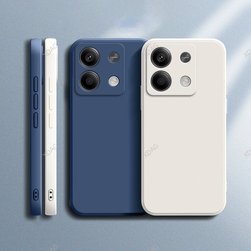 Funda trasera de silicona líquida para Xiaomi Redmi Note 13, 5G, Pro Plus