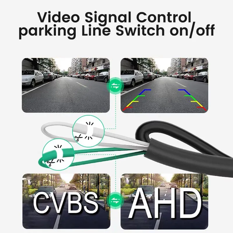 Telecamera per retromarcia per auto con obiettivo fisheye dorato 170 ° Telecamera per parcheggio per veicoli con corpo in metallo impermeabile AHD per visione notturna Full HD - immagine 6