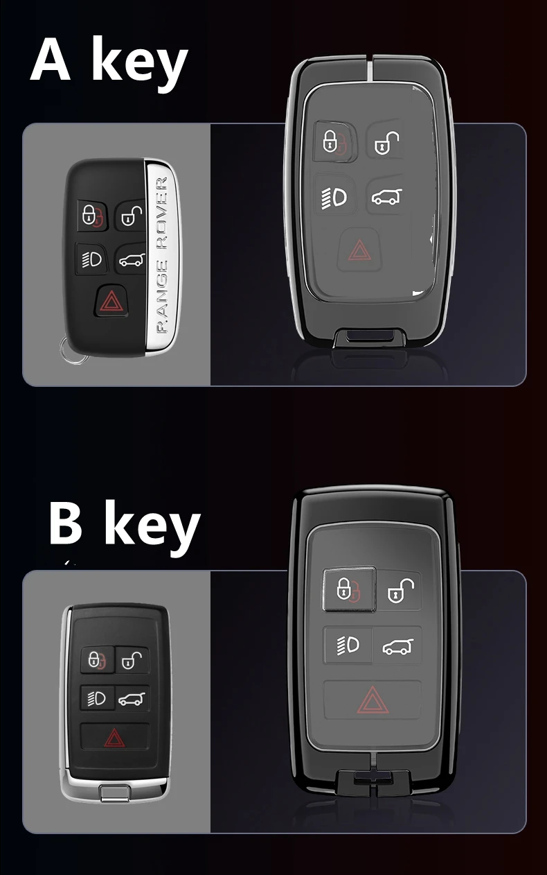 Auto Zink-legierung TPU Schlüssel Fall Abdeckung Halter Für Land Rover Range Rover Discovery 5 Sport Für JAGUAR XE XF XJ F PACE Zubehör – Detail 2
