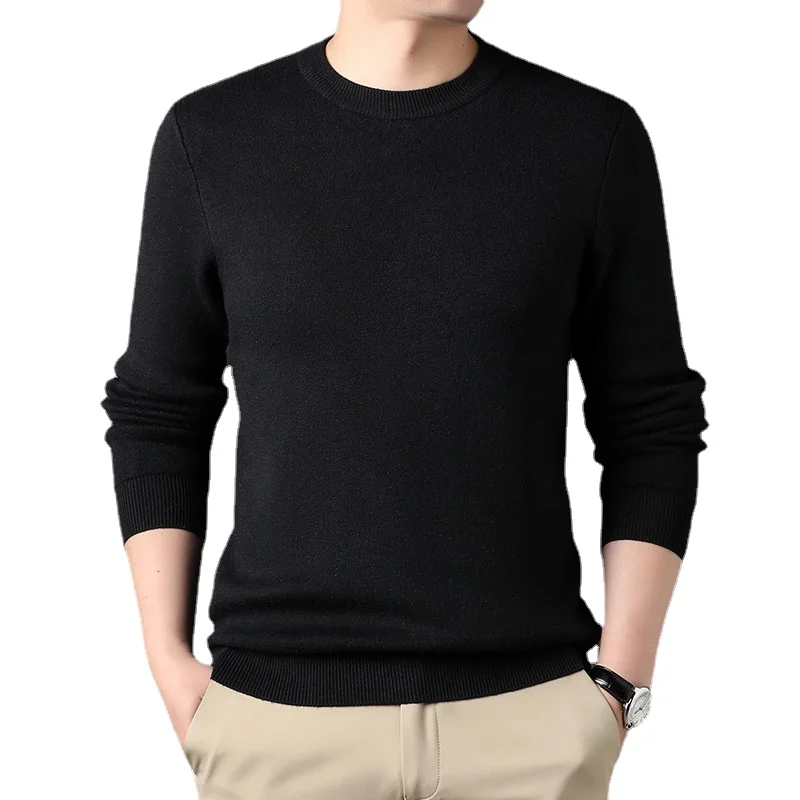 

Autumn Winter 2024 New Men's Fashion Casual Knitwear Round Neck Solid Color Boutique Men's Sweater Pullover Clothes B88